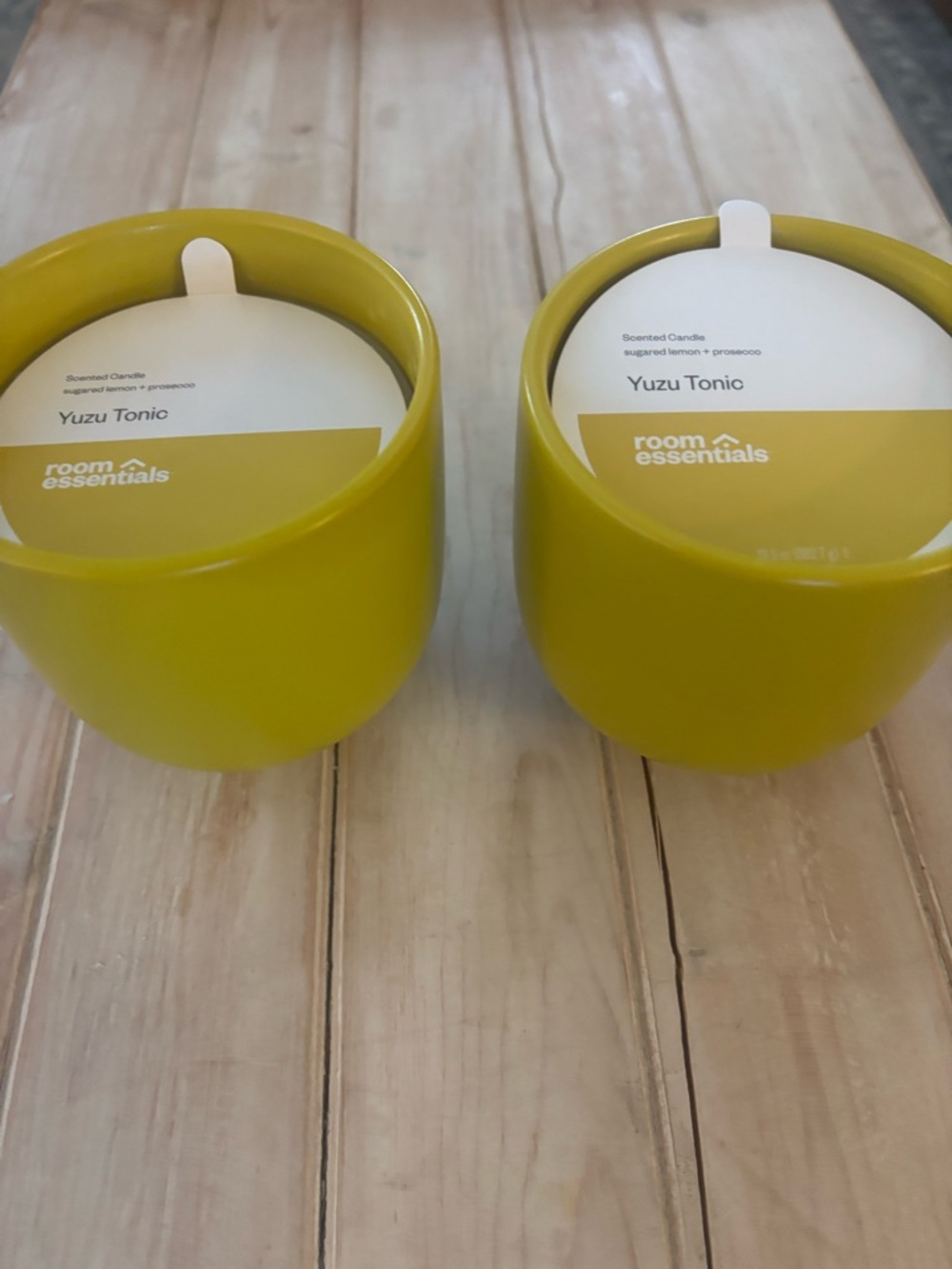 Room Essentials Yellow Yuzu Tonic Candle set of 2